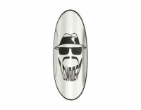 Name Plate &quot;Lowrider Head&quot; Chrome / Black