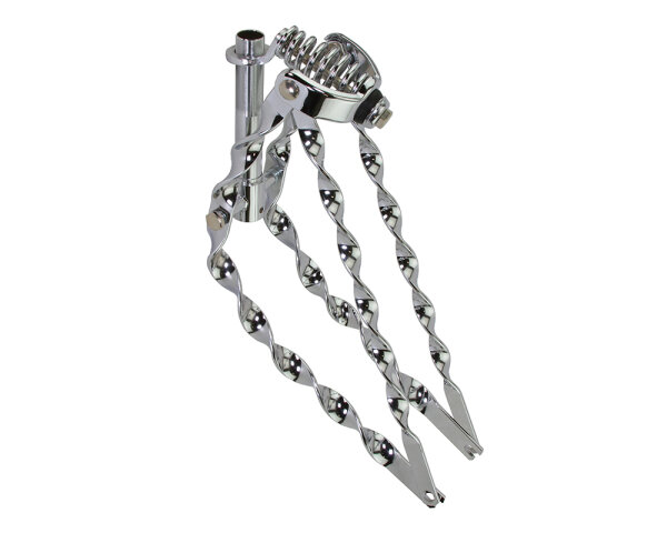 Spring Fork 20 Inch Flat Twisted Bent Chrome Lowrider