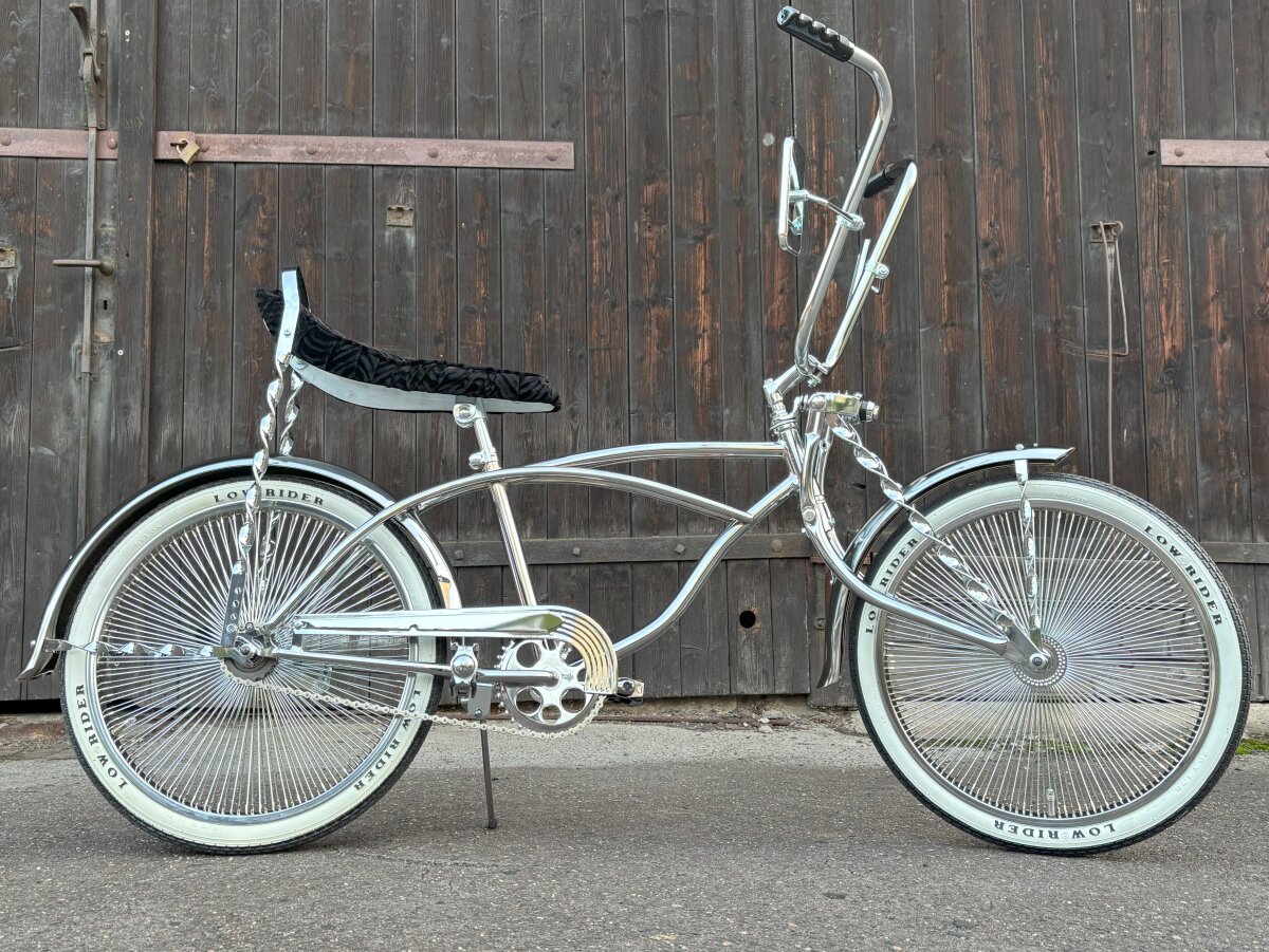 Cadre Lowrider Torsadé 20 Pouces – Chrome – Pour Vélo – Neuf