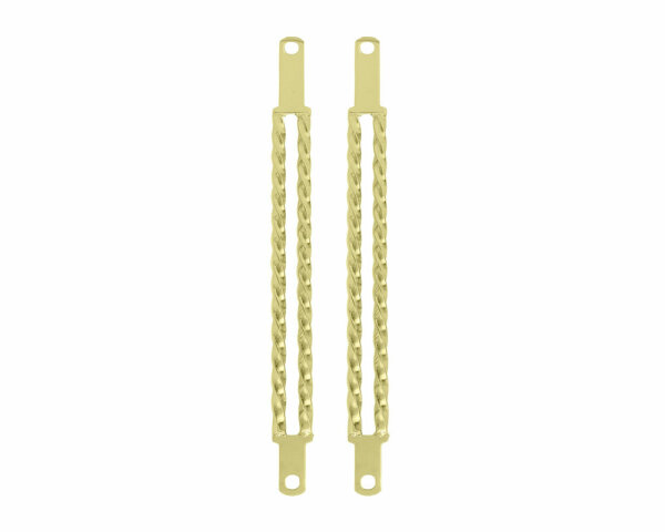 Fork Bars l Double Square Twisted Gold