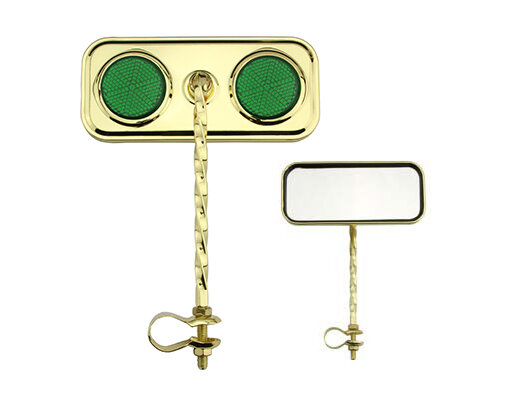 Mirror Square Twisted Gold Green Reflectors