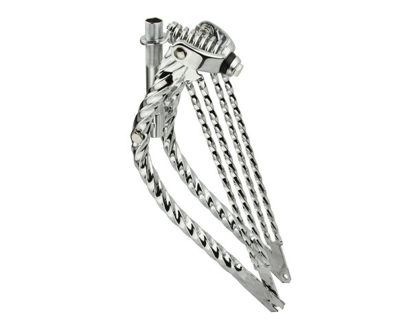 Fork 20&quot; Bent Double Square Twisted Chrome