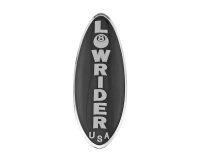 Name Plate &quot;Lowrider USA&quot; Black/Chrome